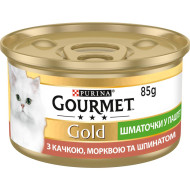 Gourmet Gold Terrin зі шматочками в паштеті з качкою морквою та шпинатом 85 г