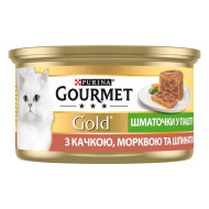 Gourmet Gold Terrin с кусочками в паштете с уткой морковкой и шпинатом 85 г