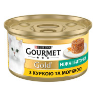 Gourmet Gold нежные биточки  Для взрослых кошек с курицей и морковкой 85 г