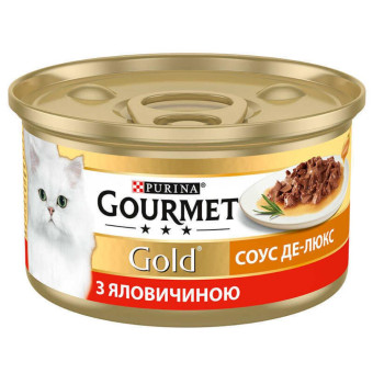 Gourmet Gold соус де-люкс с говядиной для взрослых кошек 85 г