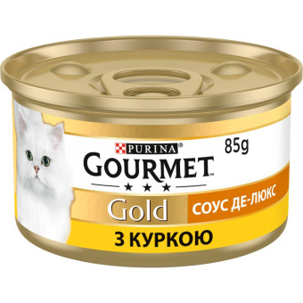Gourmet Gold соус де-люкс с курицей для взрослых кошек 85 г