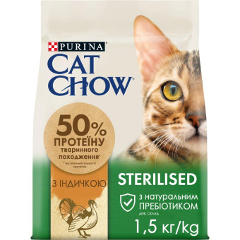 Cat Chow Special Care Sterelized Cat Turkey Сухой корм с индейкой для стерилизованых  котов 1.5 кг