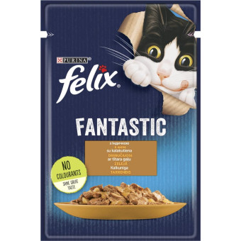 Felix Fantastic с индейкой в желе для взрослых кошек 85 г