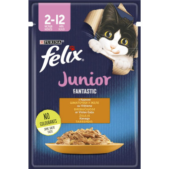 Felix Fantastic Junior с курицей в желе для котят 85 г