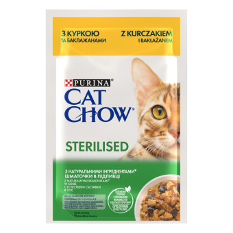 Cat Chow Sterilised с курицей и баклажанами для стерилизованных котов 85 г
