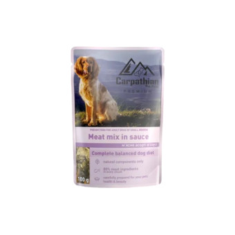 Carpathian Pet Food для взрослых собак малых пород мясное ассорти в соусе 100 г