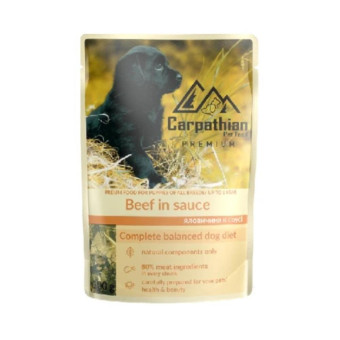 Carpathian Pet Food Влажный корм для щенят в соусе с говядиной 100 г