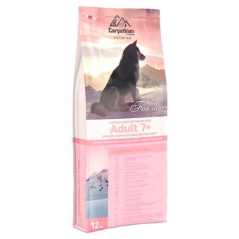 Carpathian Pet Food для собак Adult 7+ с курицей,морским окунем и рисом (на вес)  1 кг