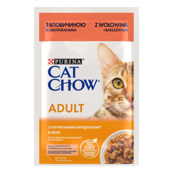 Cat Chow Adult С говядиной и баклажанами в желе для котов 85 г