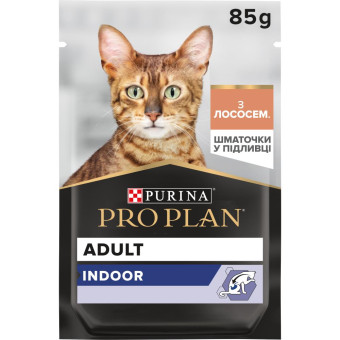 Pro Plan Adult Indoor Влажный корм для домашних взрослых котов с лососем 85 г
