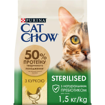 Cat Chow Special Care Sterelized Сухой корм с курицей для стерилизованых котов 1.5 кг