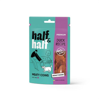 Half&Half Meaty Coins Adult Dogs Duck Лакомство для собак в форме мясных монеток с уткой 100 г