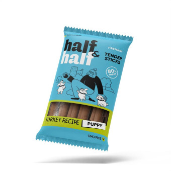 Half&Half Tender Sticks Puppy Turkey Лакомство для щенков в форме мясных палочек с индейкой 100 г