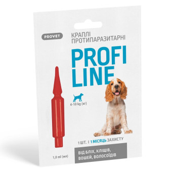 PROVET PROFILINE капли от блох и клещей для собак от 4 до 10 кг - 1 пипетка