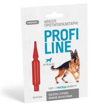 PROVET PROFILINE капли от блох и клещей для собак от 20 до 40 кг - 1 пипетка