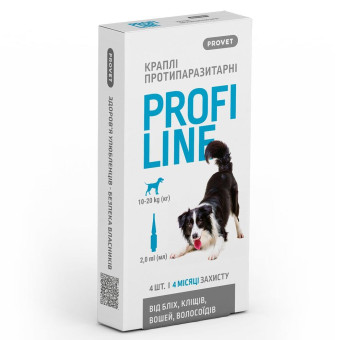 PROVET PROFILINE капли от блох и клещей для собак от 10 до 20 кг - 1 пипетка