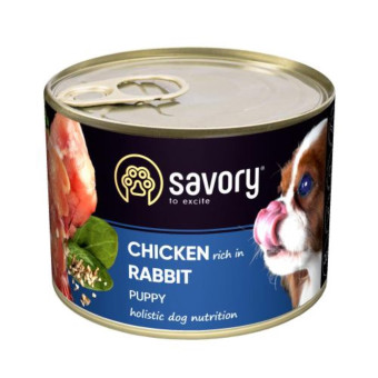 Savory Puppy Rabbit & Chicken - влажный корм с кроликом и курицей для щенков 200 г
