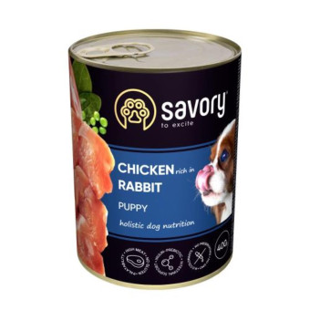 Savory Puppy Rabbit & Chicken - влажный корм с кроликом и курицей для щенков 400 г
