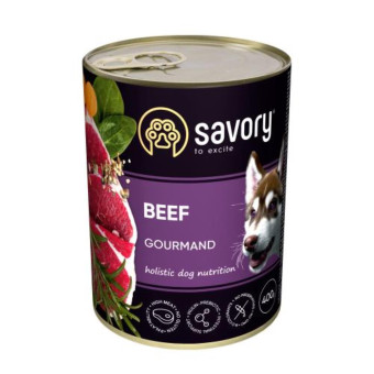 Savory Dog Adult Beef - влажный корм для взрослых собак с говядиной 400 г