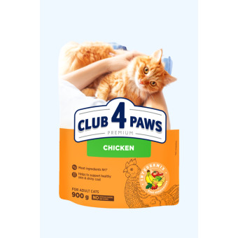 Клуб 4 Лапы Adult Cats Chicken – сухой корм с курицей для взрослых кошек 900 г
