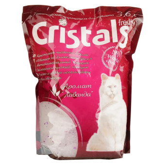 Силикагелевый наполнитель для кошачьего туалета Cristals Fresh с лавандой 3.6 л