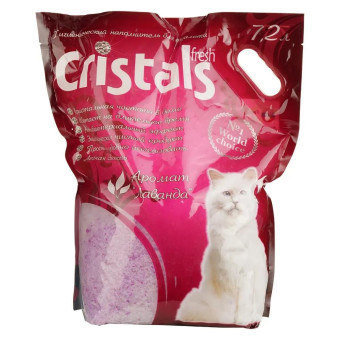 Силикагелевый наполнитель для кошачьего туалета Cristals Fresh с лавандой 7.2 л