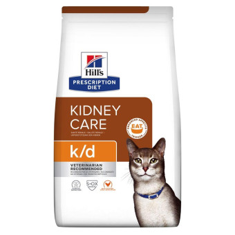Hill's PD Feline K/D Лечебный сухой корм с курицей для взрослых кошек при заболеваниях почек 400 гр