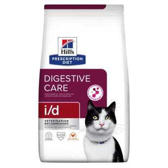 Hill's PD Feline I/D Лечебный сухой корм с курицей для  котов с чувствительным пищеварением 400 гр