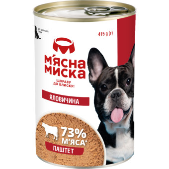 Мясная миска Влажный корм для взрослых собак, мясной паштет с говядиной 415 г