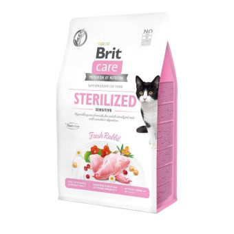 Brit Care Sterilized Sensitive Fresh Rabbit - беззерновой сухой корм для стерилизованных кошек 2 кг