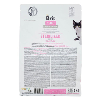 Brit Care Sterilized Sensitive Fresh Rabbit - беззерновой сухой корм для стерилизованных кошек 2 кг