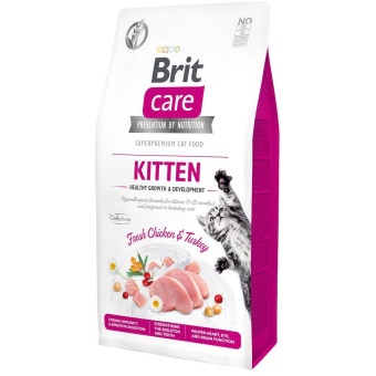 Brit Care Kitten Healthy Growth Fresh Chicken & Turkey - беззерновой сухой корм для котят 2 кг