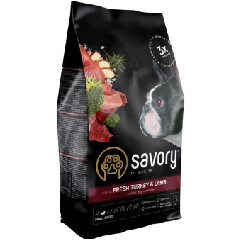Savory сухой корм для собак маленьких пород с ягненком и индейкой 3 кг