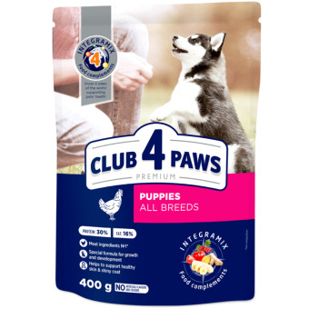 Клуб 4 Лапи Puppies All Breeds - сухой корм с курицей для щенков всех пород 400 г