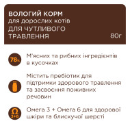 Клуб 4 Лапы - влажный корм с курицей в соусе для взрослых кошек с чувствительным пищеварением 85 г