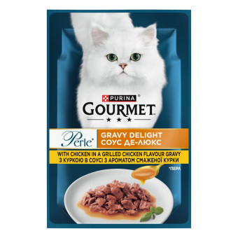 Gourmet Perle Mini Fillets Chicken с курицей для взрослых кошек 85 г