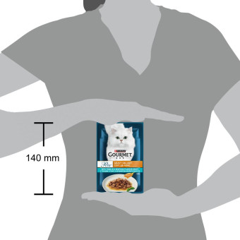 Gourmet Perle Mini Fillets Tuna с тунцом и ароматом морепродуктов для взрослых кошек 85 г