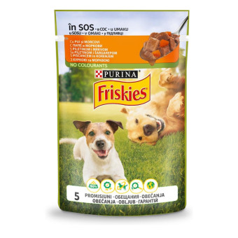 Friskies Adult Кусочки в подливе с курицей и морковкой для взрослых собак 100 г
