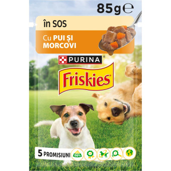 Friskies Adult кусочки в подливке с курицей и морковью для взрослых собак 85 г