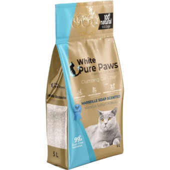 Наполнитель WHITE PURE PAWS с ароматом марсельского мыла 5 л