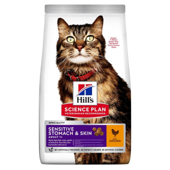 Hill's SP Feline Adult Sensitive Сухой корм с курицей для кошек с чувствительным пищеварением 1.5 кг