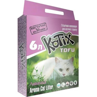 Kotix Tofu Соевый наполнитель для кошачего туалета, лаванда 6 л