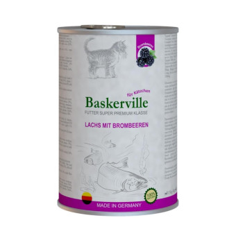 Baskerville Super Premium Lachs Mit Brombeeren Лосось с ежевикой влажный корм для котят 400 г