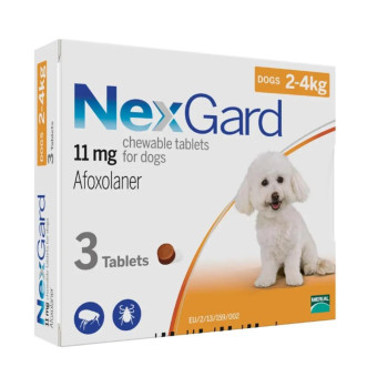 NexGard Жевательная таблетка от блох и клещей для собак весом 2-4 кг 1 шт
