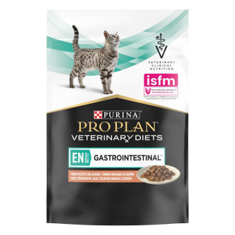 Pro Plan Veterinary Diets EN Gastrointestinal Кусочки в подливе с лососем для котов 85 г