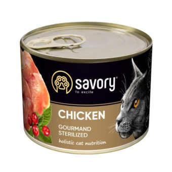 Savory Cat Adult Sterilized Chicken - влажный корм с курицей для стерилизованных кошек 200 г