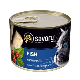 Savory Cat Adult Fish - влажный корм с рыбой для кошек 200 г