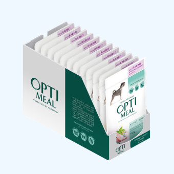 Optimeal Adult Dogs Rabbit & Blueberries sauce - влажный корм с кроликом и черникой в соусе 100 г