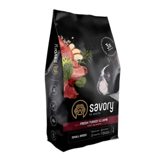 Savory Сухой корм для собак маленьких пород с ягненком и индейком (на вес) 1  кг