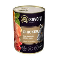 Savory Cat Adult Sterilized Chicken - вологий корм з куркою для стерилізованих котів 400 г
